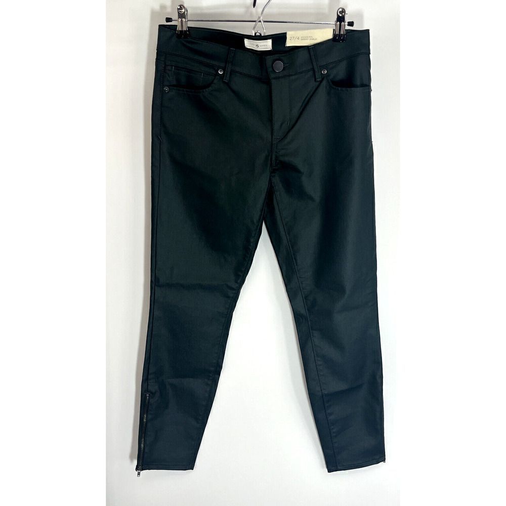 Lou & Grey Womens 4 27 Modern‎ Skinny Ankle Coated Dark Green Pants Cuff Zip